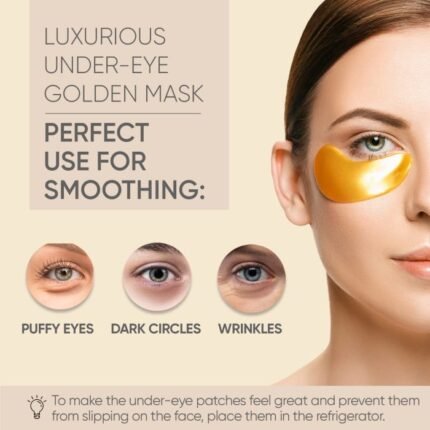 Under Eye Patches (20 Pairs) – Golden Under Eye Mask Amino Acid & Collagen, Under Eye Mask for Face Care, Eye Masks for Dark Circles and Puffiness, Under Eye Masks for Beauty & Personal Care